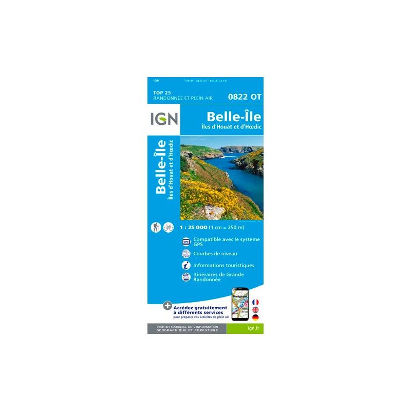 Belle-Île.Îles D'Houat Et D'Hoëdic - Carte topographique