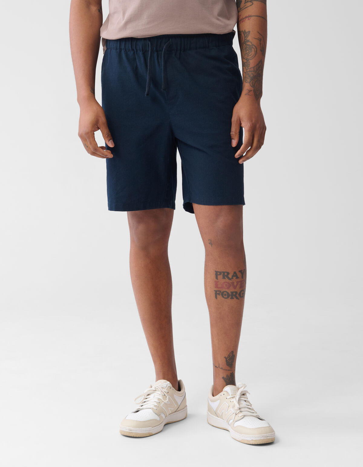 Linnen Short Donkerblauw