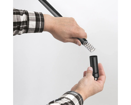 MSV douchegordijnstang 110-200 cm roestvrij staal zwart 143601