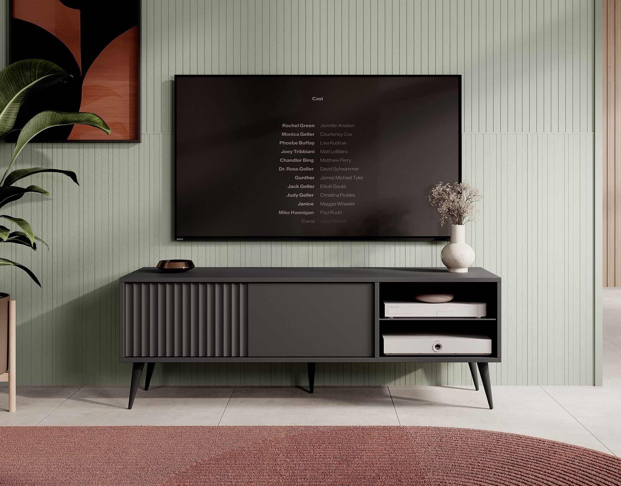 Meubella - TV-Meubel Winq  - Antraciet - 135 cm