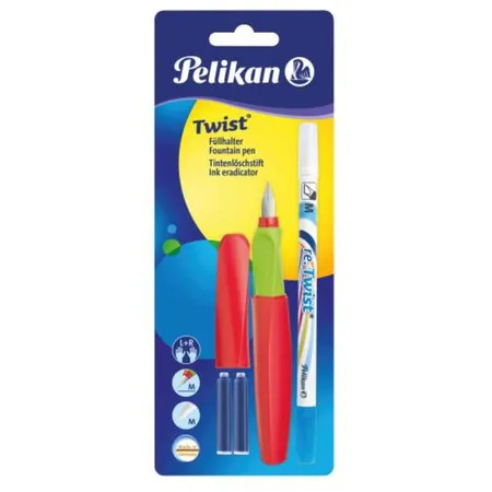 Pelikan Twist® Füller Rot/Grün und Tintenlöscher