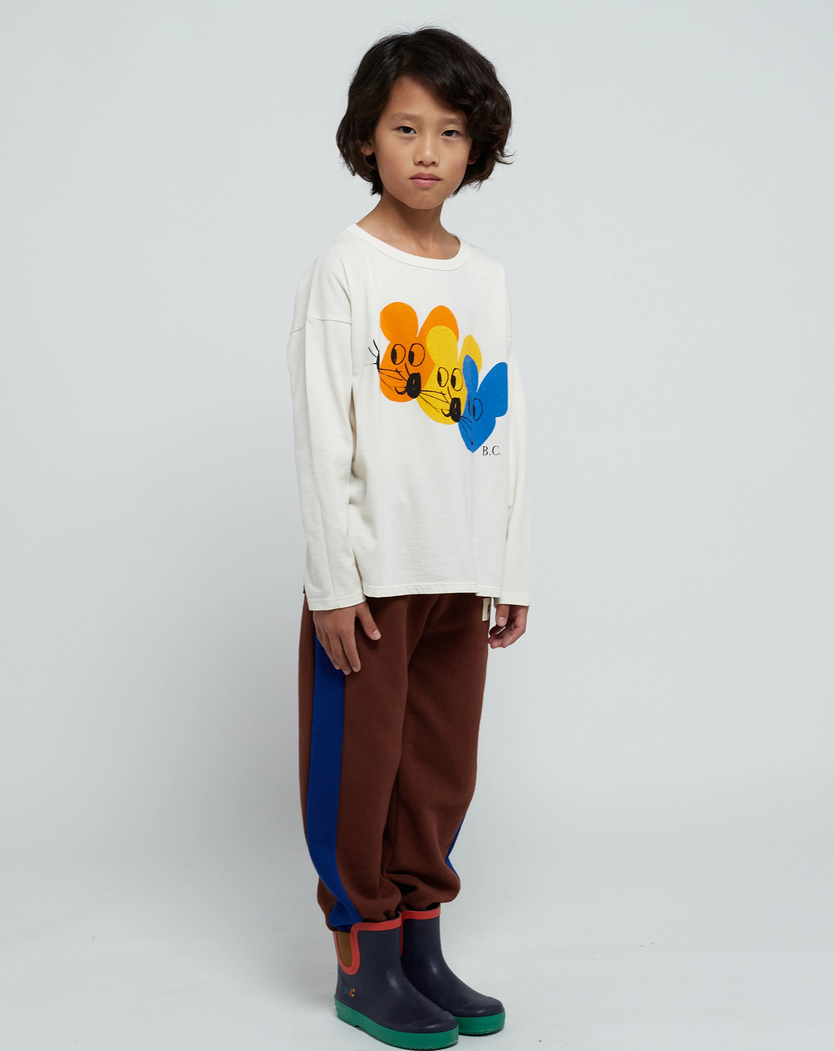 Langarmshirt MULTICOLOR MOUSE in weiß