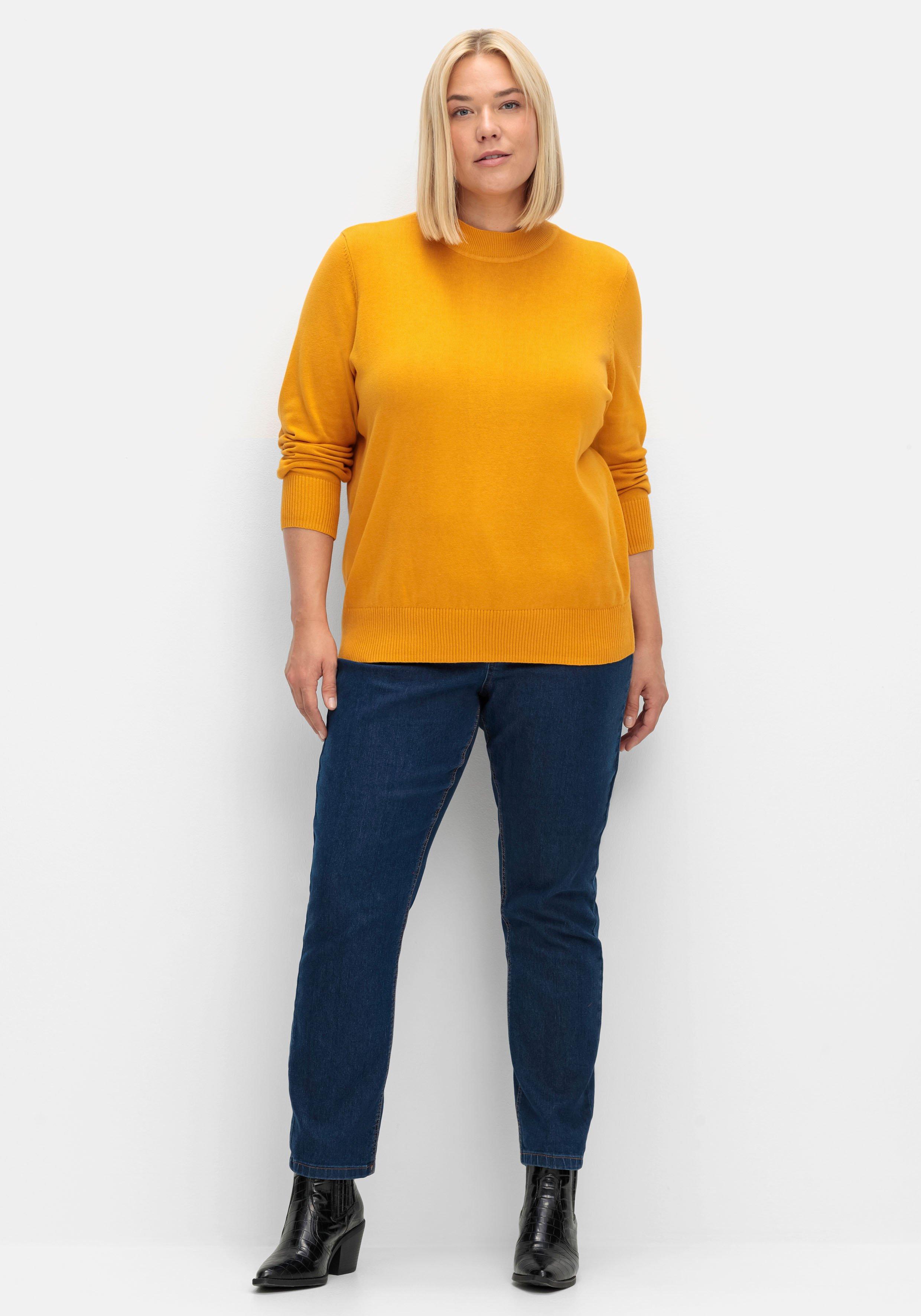 Pullover aus Feinstrick, mit Stehkragen