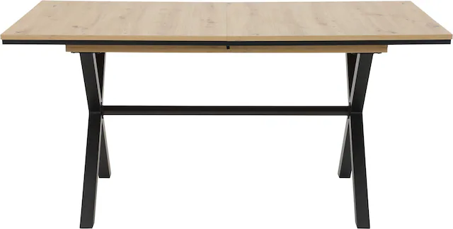 HELA Essgruppe »SAAR« 6 Stk. tlg. Tisch 160-200x90 cm, Einlegeplatte, X-Gestell, Stuhl 360° drehbar