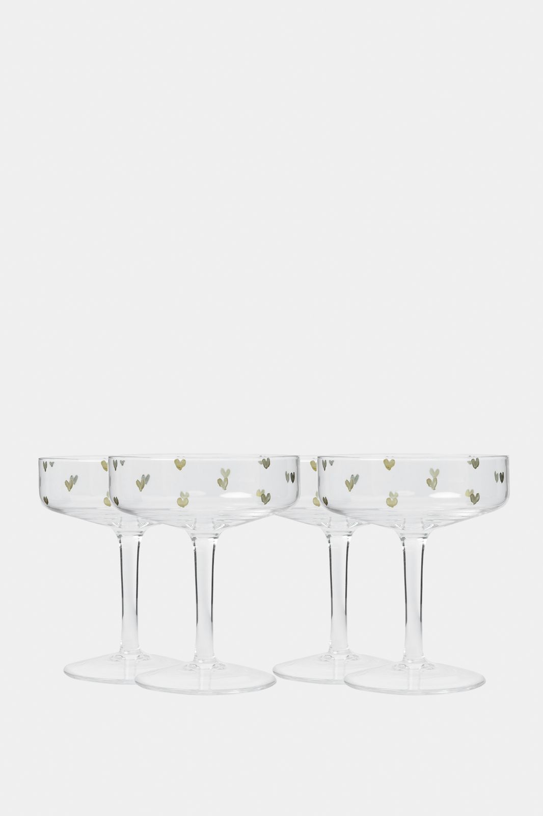 Champagneglazen met gouden hartjes
