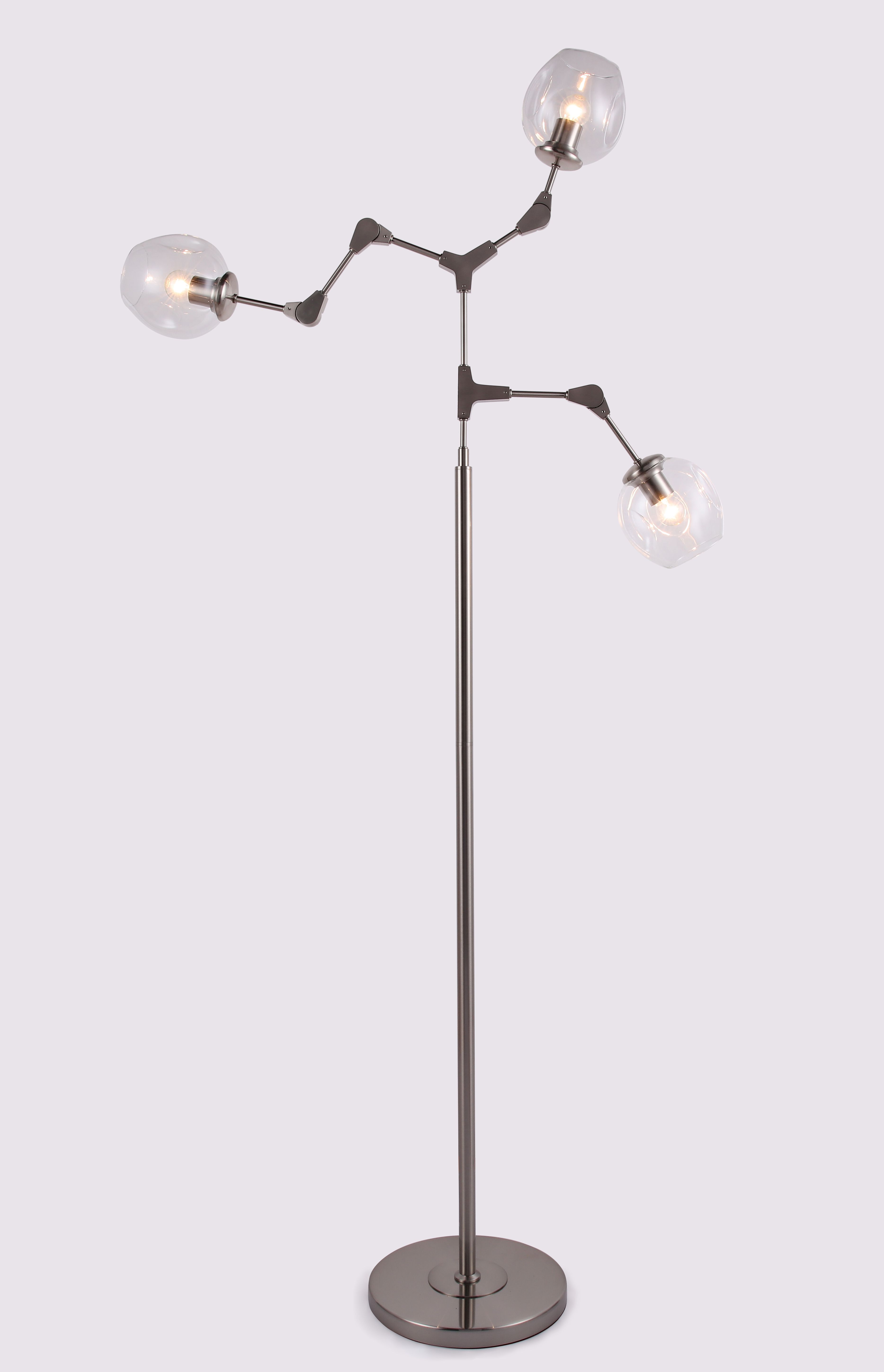 Vloerlamp 3-lichts Zwart Cas B30 x D30 cm