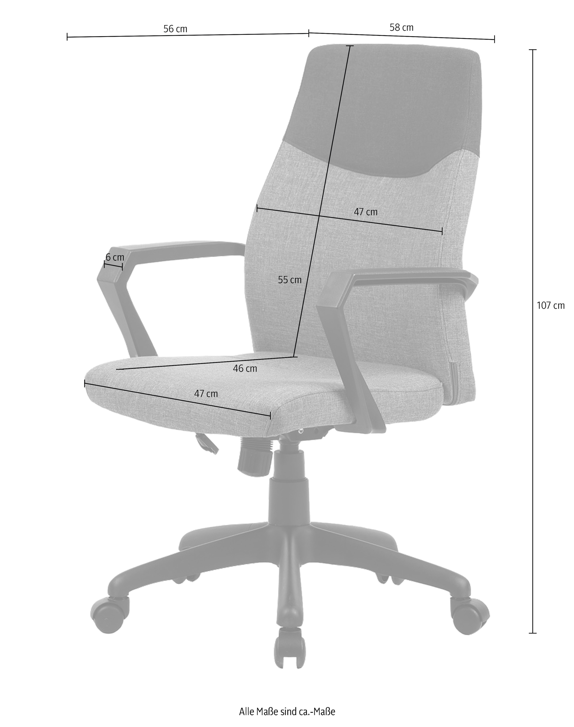 byLIVING Bürostuhl »Edgy« () mit modernem Webstoff in zweifarbiger Optik, bequem, mit Wippmechanik