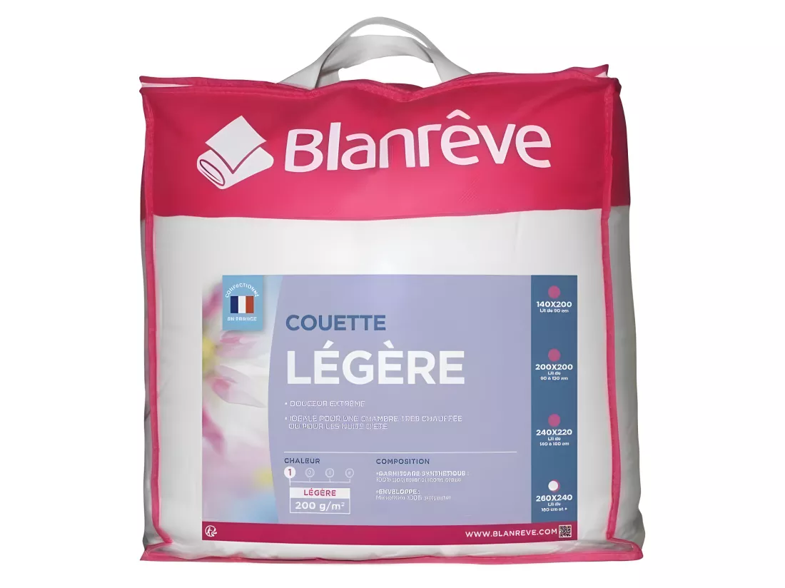 BLANREVE Couette legere en microfibre - 240 x 260 cm - Blanc