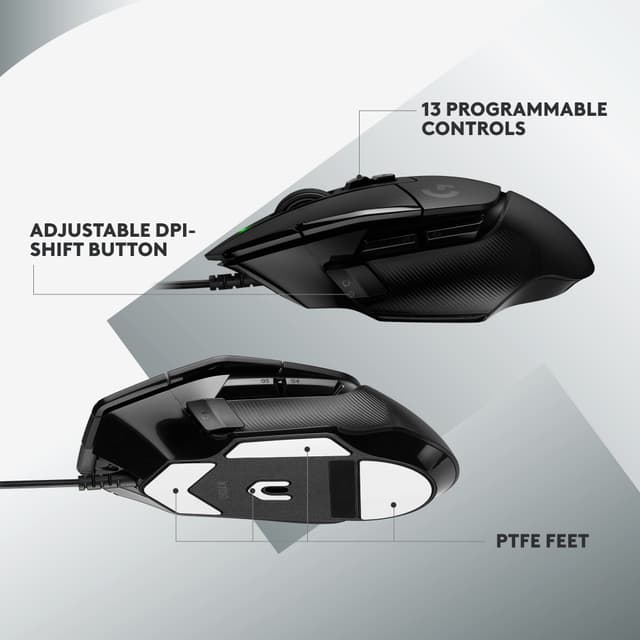Logitech G502 X gaming mus med ledning (sort)