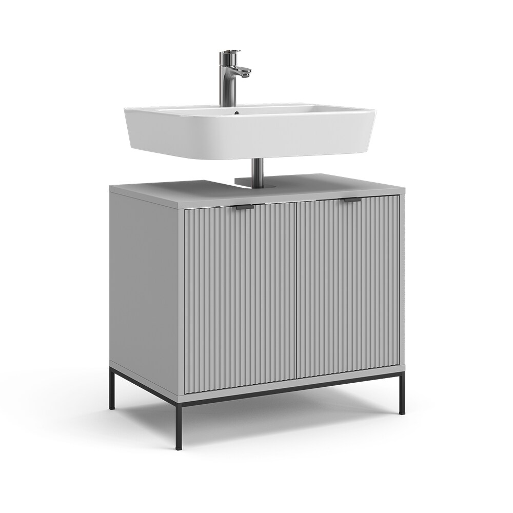 Vicco Waschtischunterschrank Eliza 70 x 63 cm, Grau, Badschrank, 2 Türen