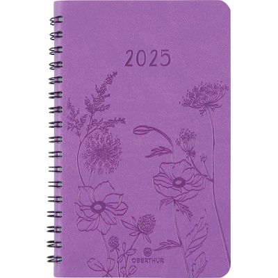 Agenda de poche spiralé Primrose - 1 semaine sur 2 pages - 10 x 15 cm - lilas - Oberthur