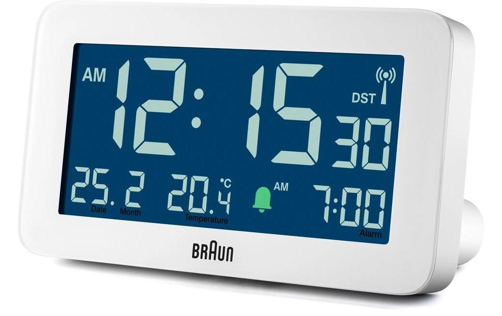 Digitalwecker BC10W-DCF WeissDigitaler Wecker mit Funksteuerung, Temperaturanzeige und Schlummerfunktion