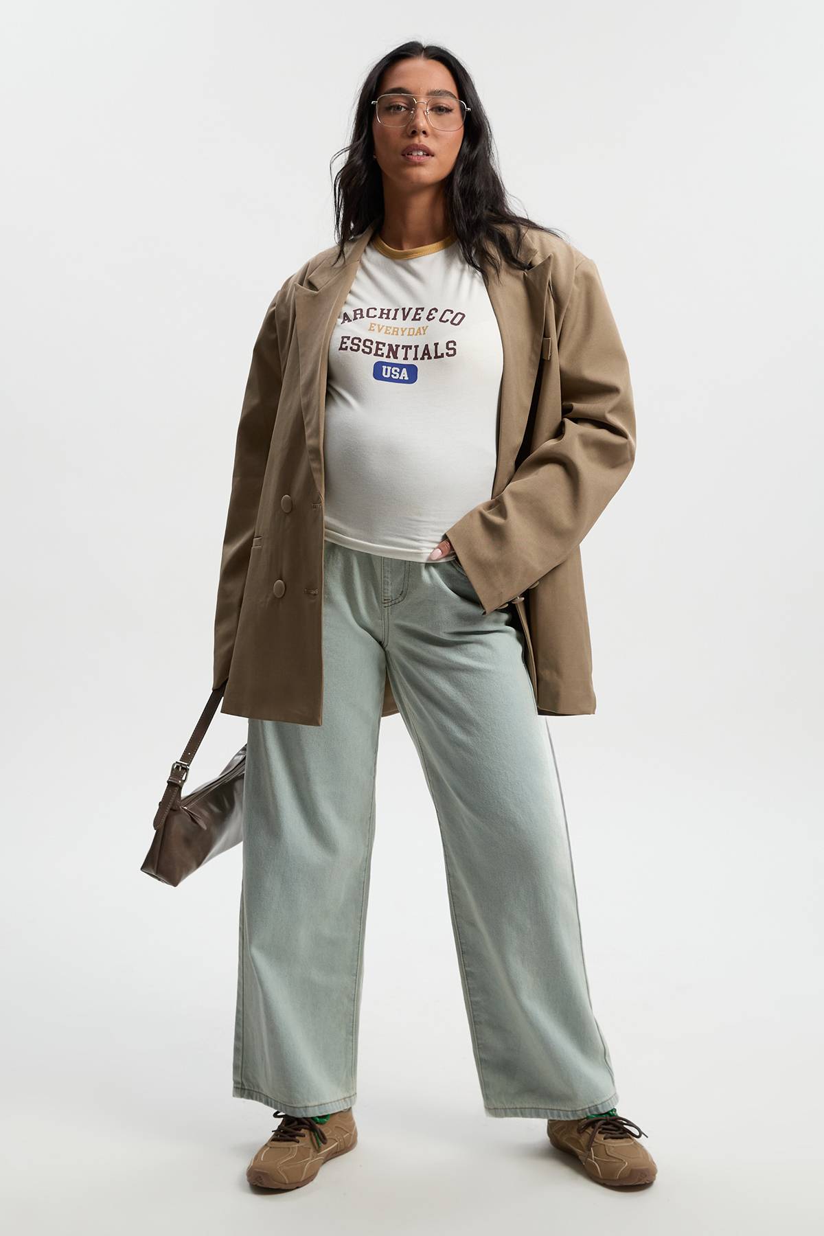 boohoo Jean Maternité à Taille Haute et Jambe Évasée