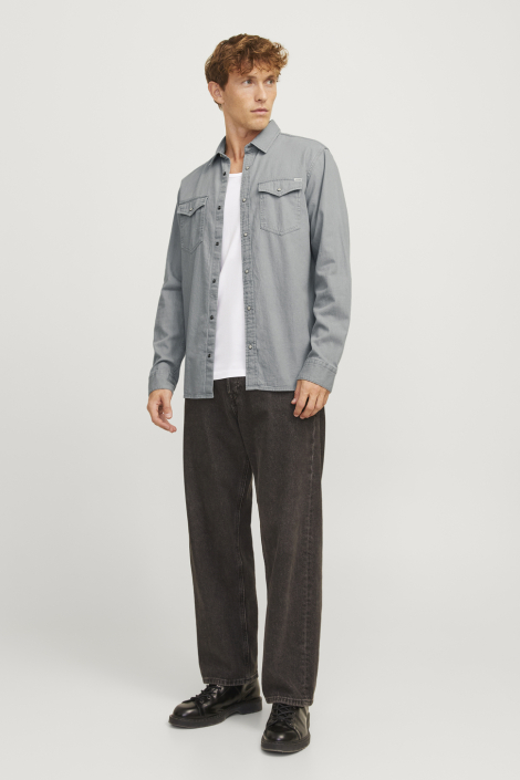 Jack & Jones grijze heren overhemd