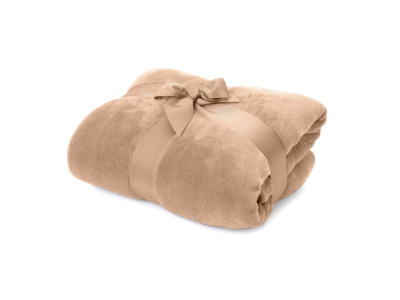 Lumaland Kuscheldecke Hellbraun 240 x 220 cm Sofa- und Tagesdecke