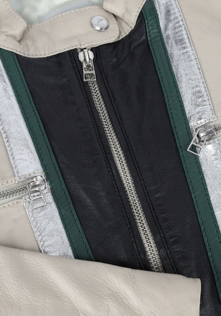 GOOSECRAFT creme goosecraft leren jas club bomber