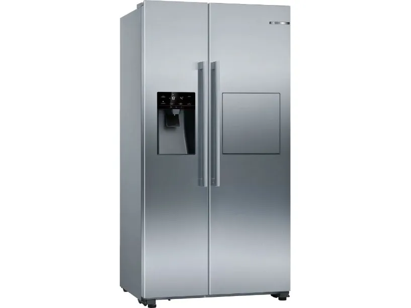 Bosch Serie | 6 KAG93AIEP - Køleskab/fryser - side ved side med vanddispenser, isdispenser - fritstående - bredde: 90.8 cm - dybde: 70.7 cm - højde: 178.7 cm - 531 liter - Klasse E - rustfrit stål