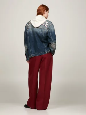 Jaqueta jeans trucker Crest Boxy Fit para ambos os sexos