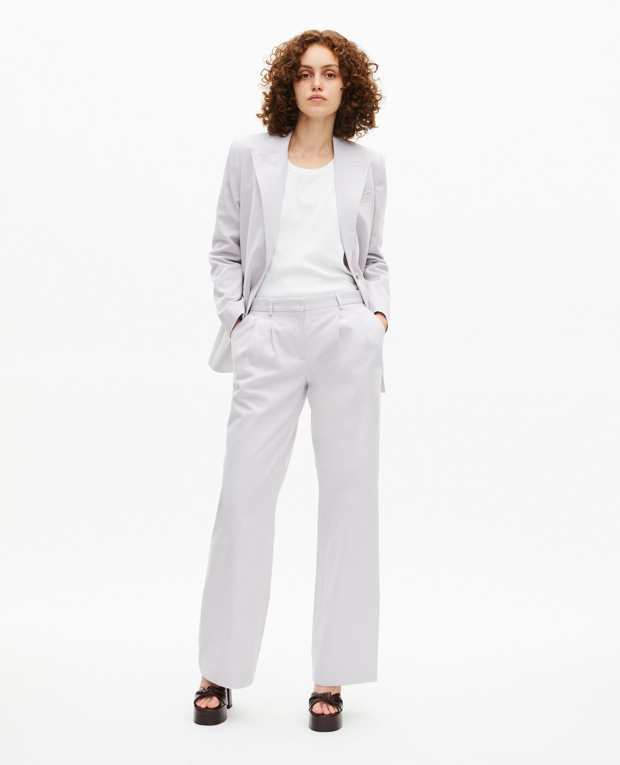 Pantalon de tailleur droit lilas