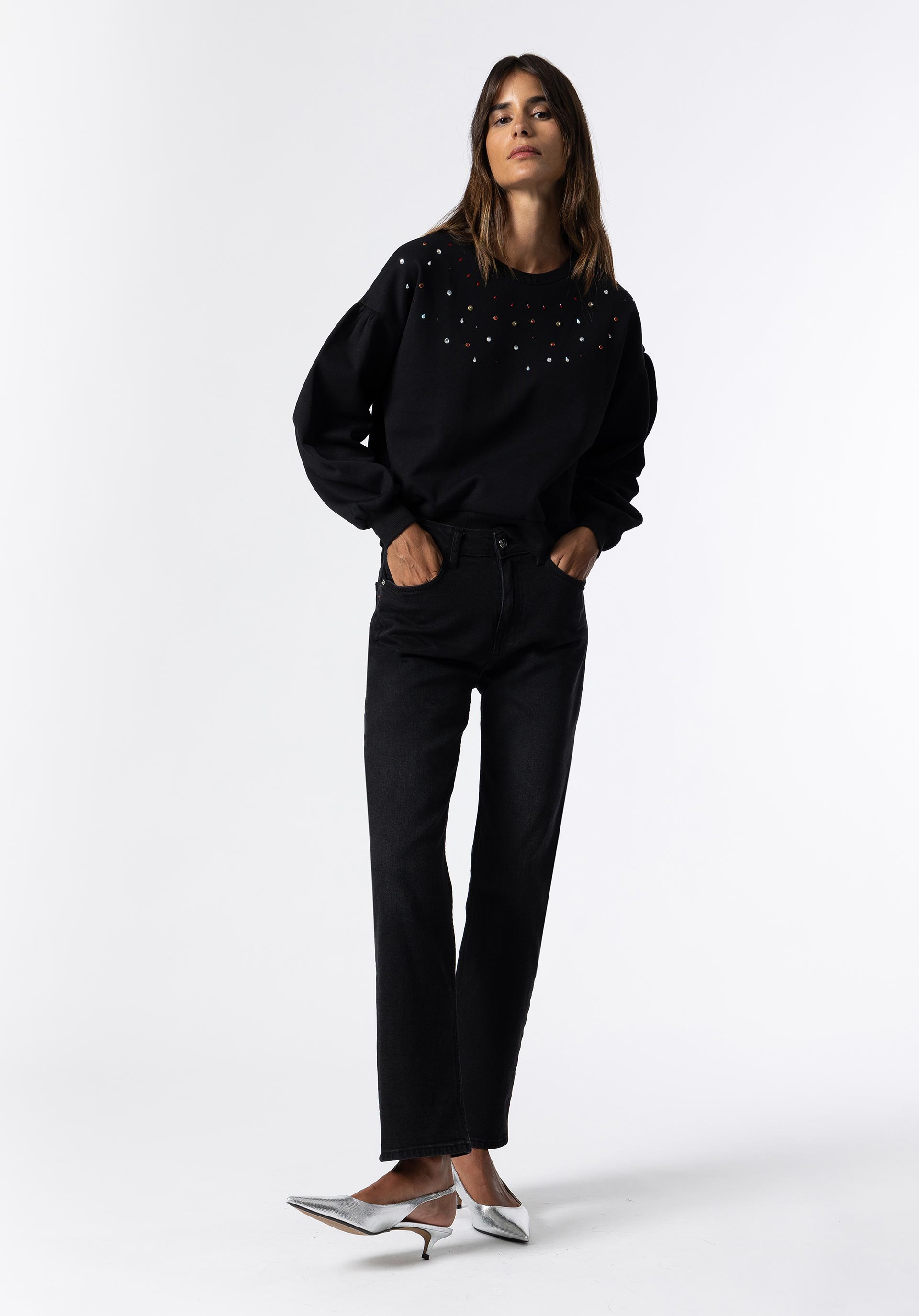 Sweatshirt com Aplicações