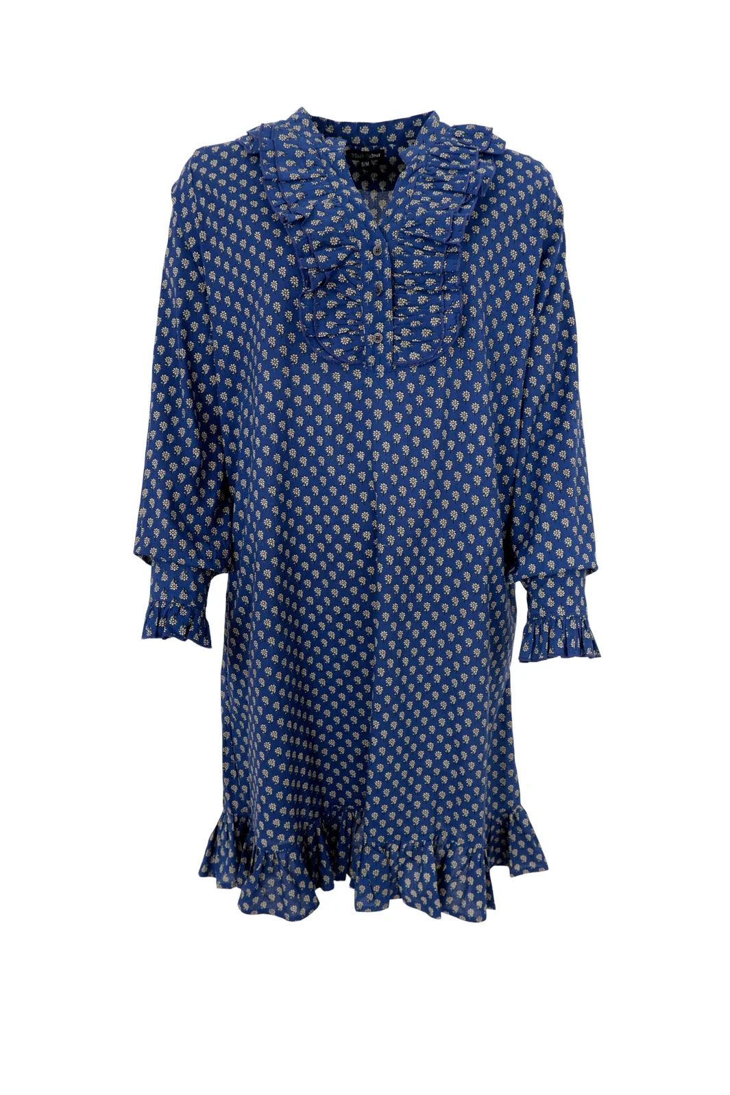 Black Colour Bcflora Ruffle Dress midi blue floral