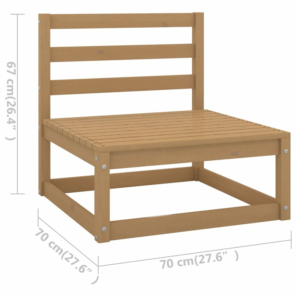 Salon de jardin meuble d'extérieur ensemble de mobilier 10 pièces avec coussins marron miel bois de pin