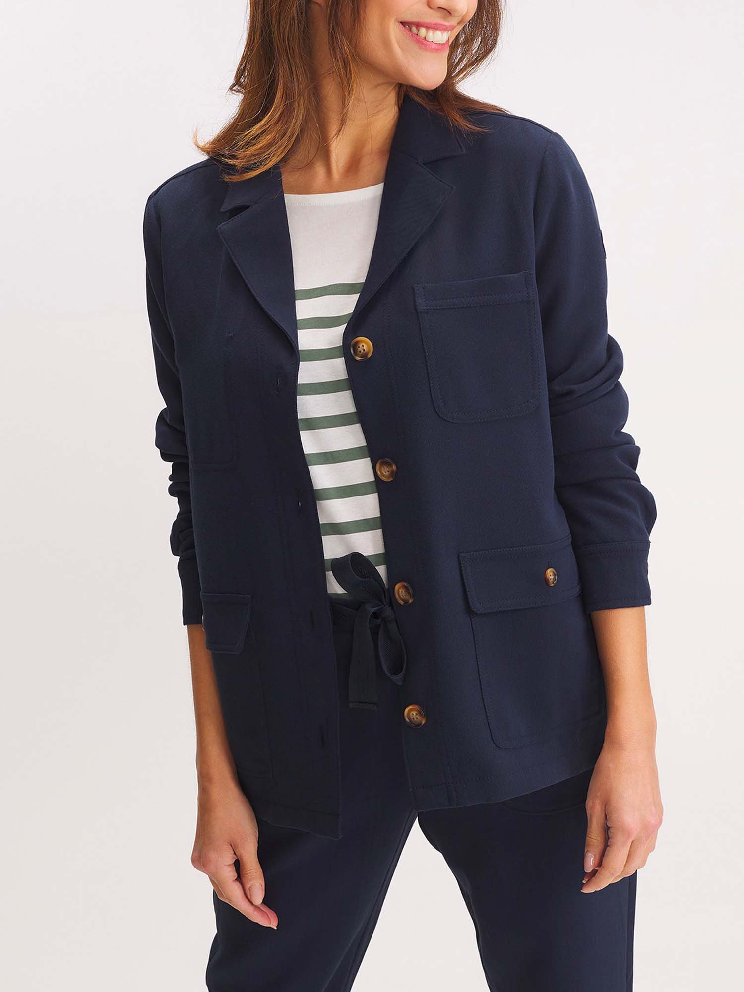 Veste Femme Boutonnée et Fluide Marine