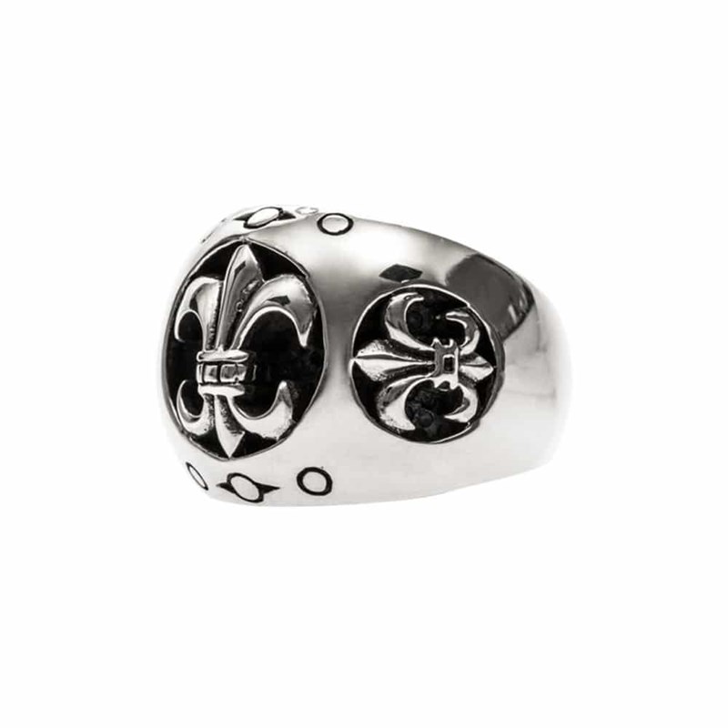 Chevalière Homme Lys Royal Argent
