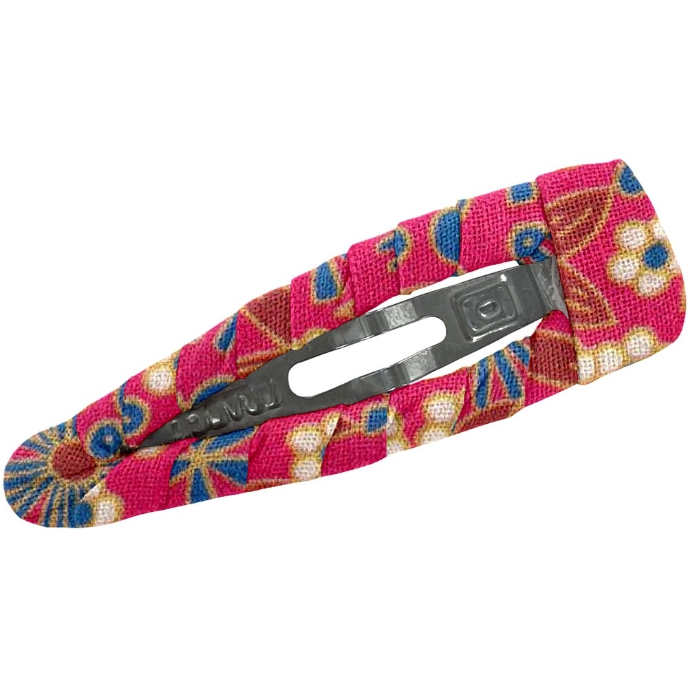 Barrette Clic-Clac Tissu Badiane Framboise