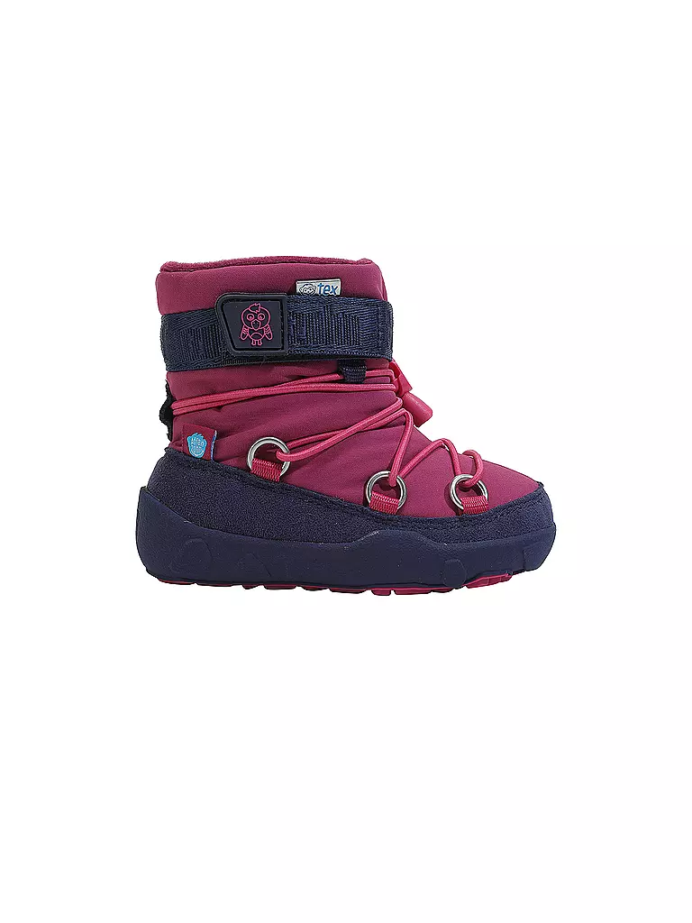 AFFENZAHN Kinder Barfußschuhe - Stiefel SNOWY Flamingo beere