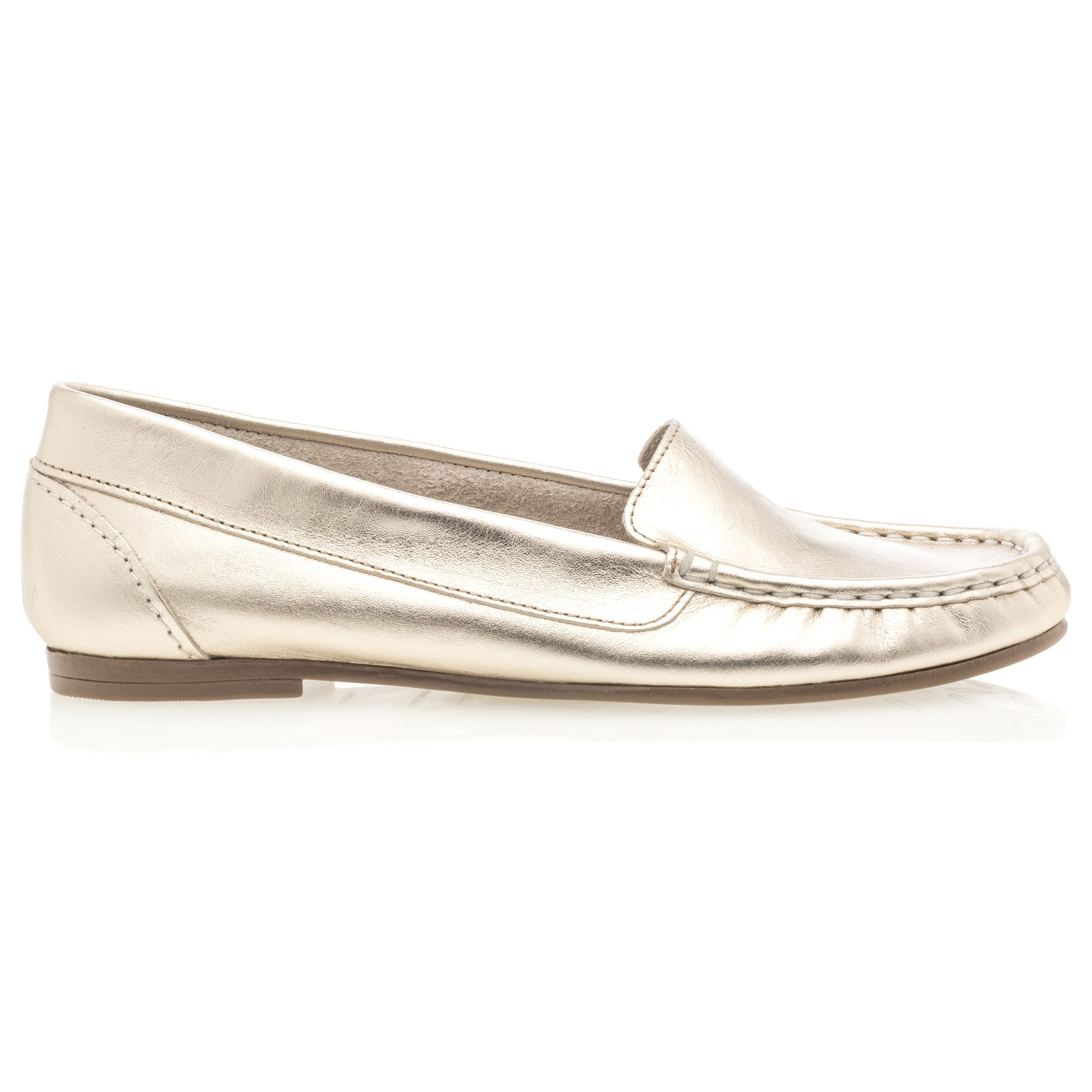Mocassins Femme en cuir or