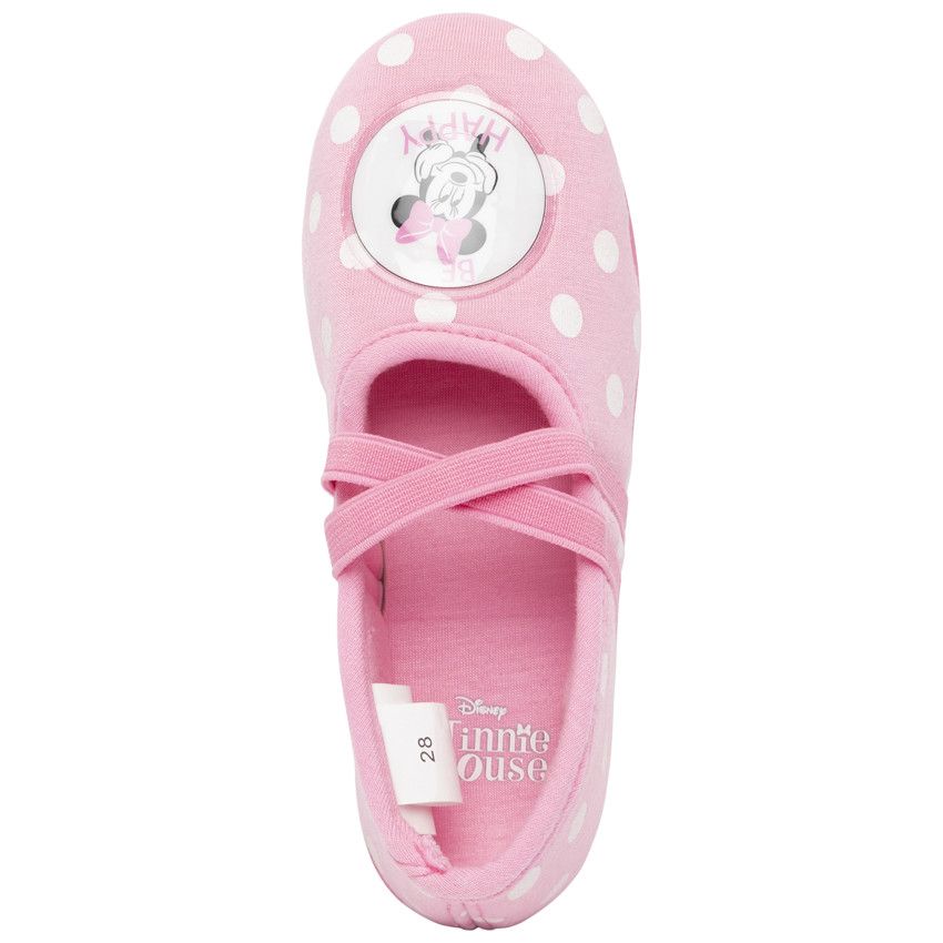 Chaussons roses à pois Minnie Disney - Rose
