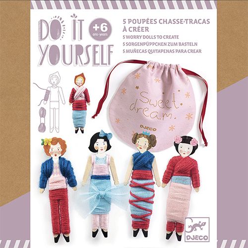 Djeco knutselset diy - zorgenpoppetjes