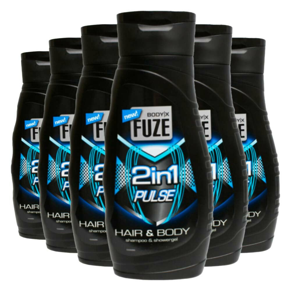 6x Body-X Fuze Douchegel Hair & Body Pulse300 ml