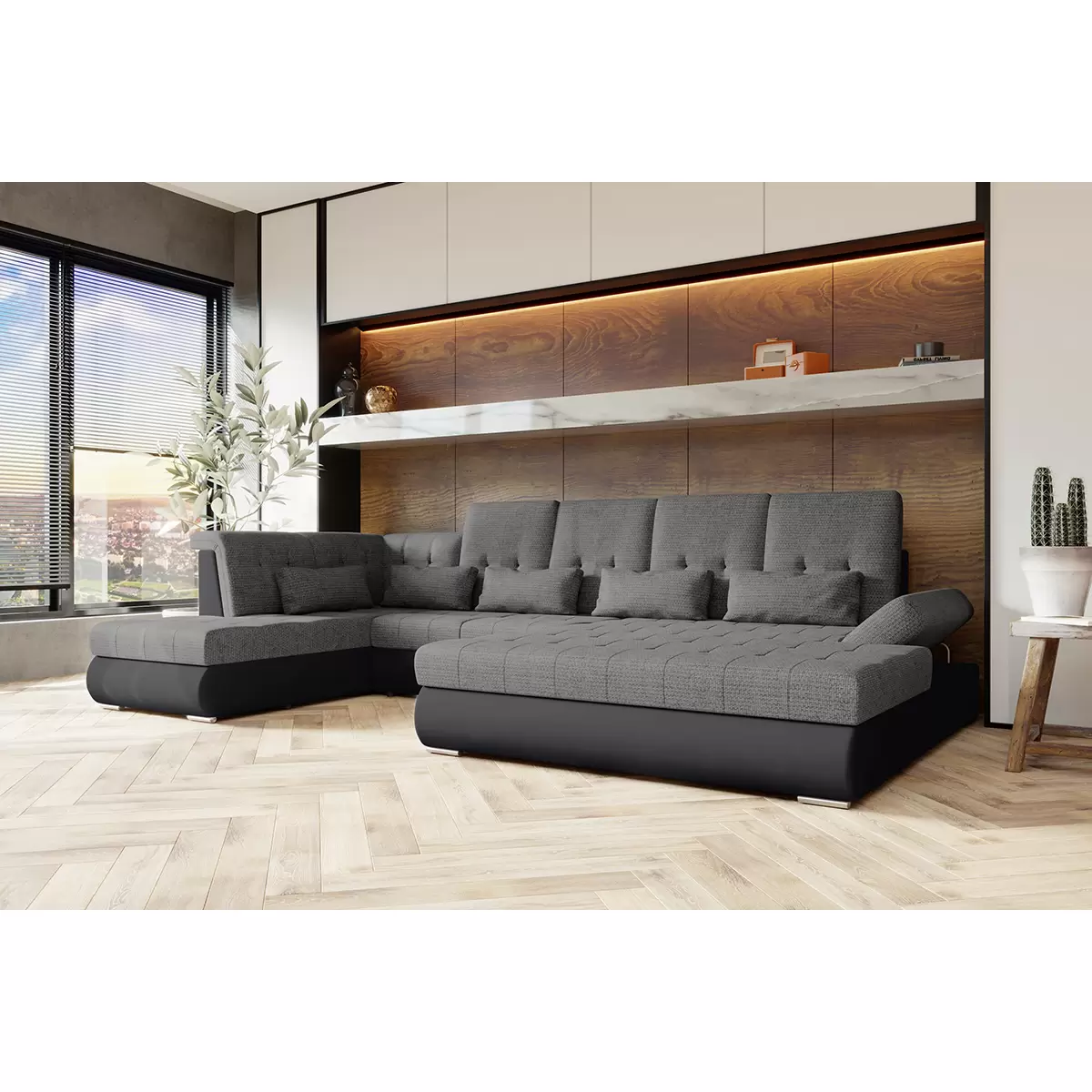 Wohnlandschaft Madera 129x285 Anthrazit