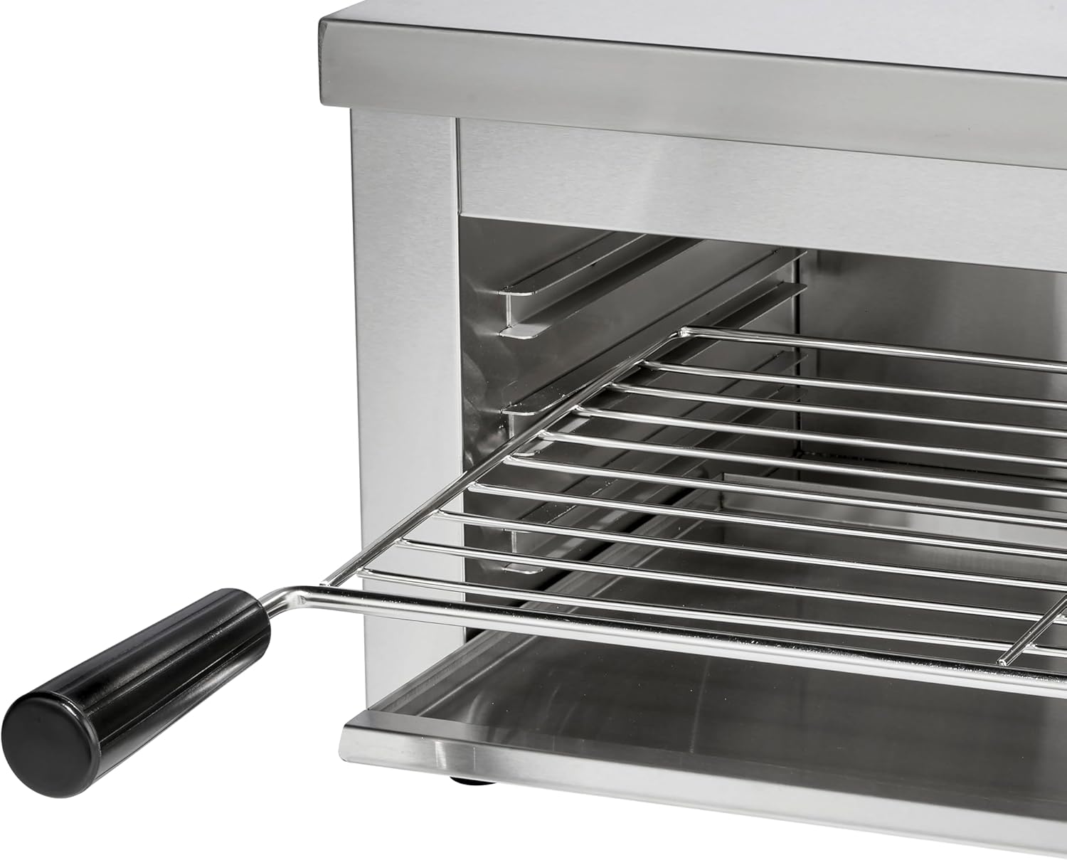 METRO Professional GSL1001 Elektro-Salamander GSL1001, Edelstahl, 61x33x28cm, 2500W, 30min Timer, Krümelschublade, Anti-Rutsch-Füße, Überhitzungsschutz, Silber