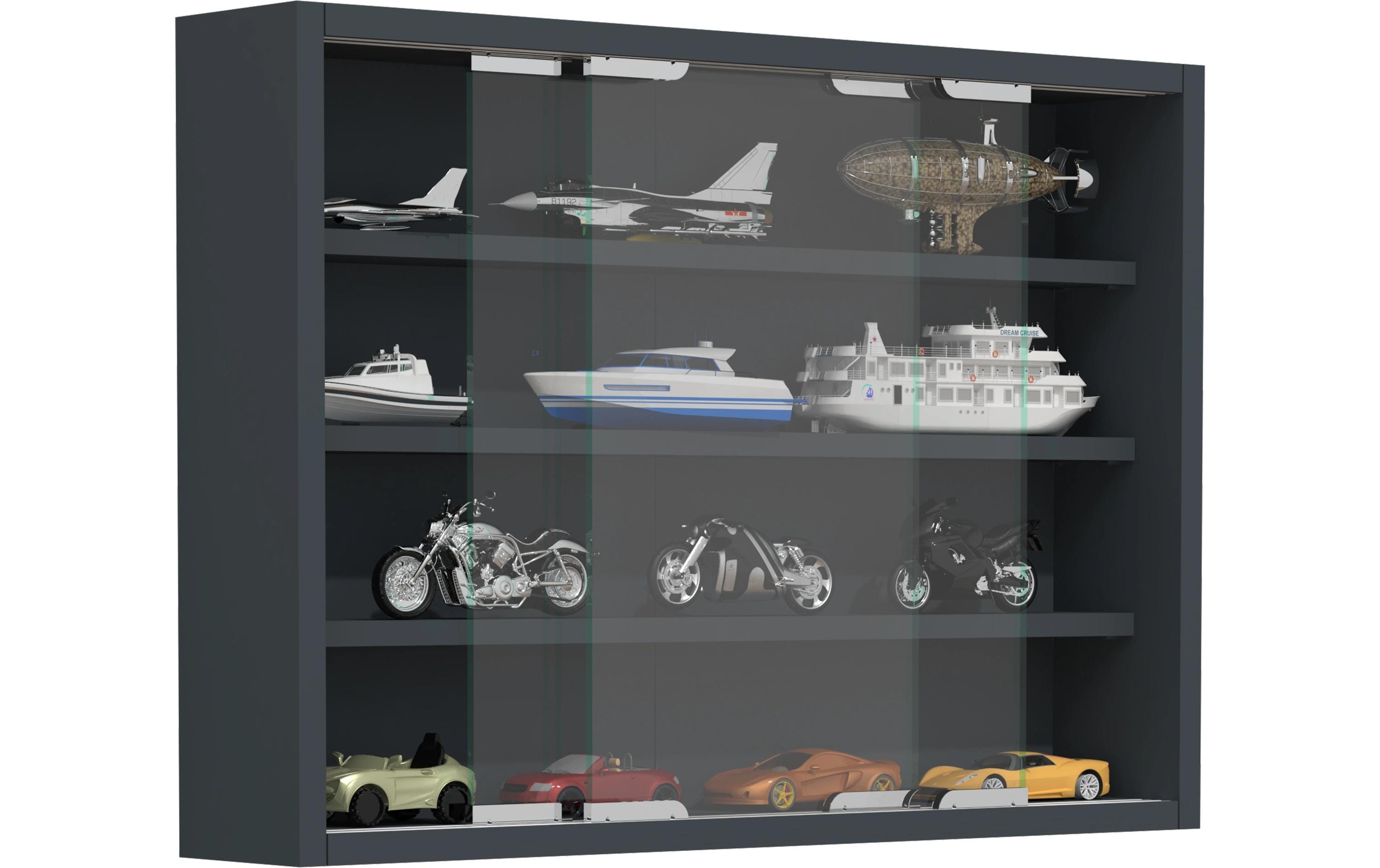 Vitrine Agisa M 57 x 40 cm, AnthrazitHängevitrine für die Wandmontage