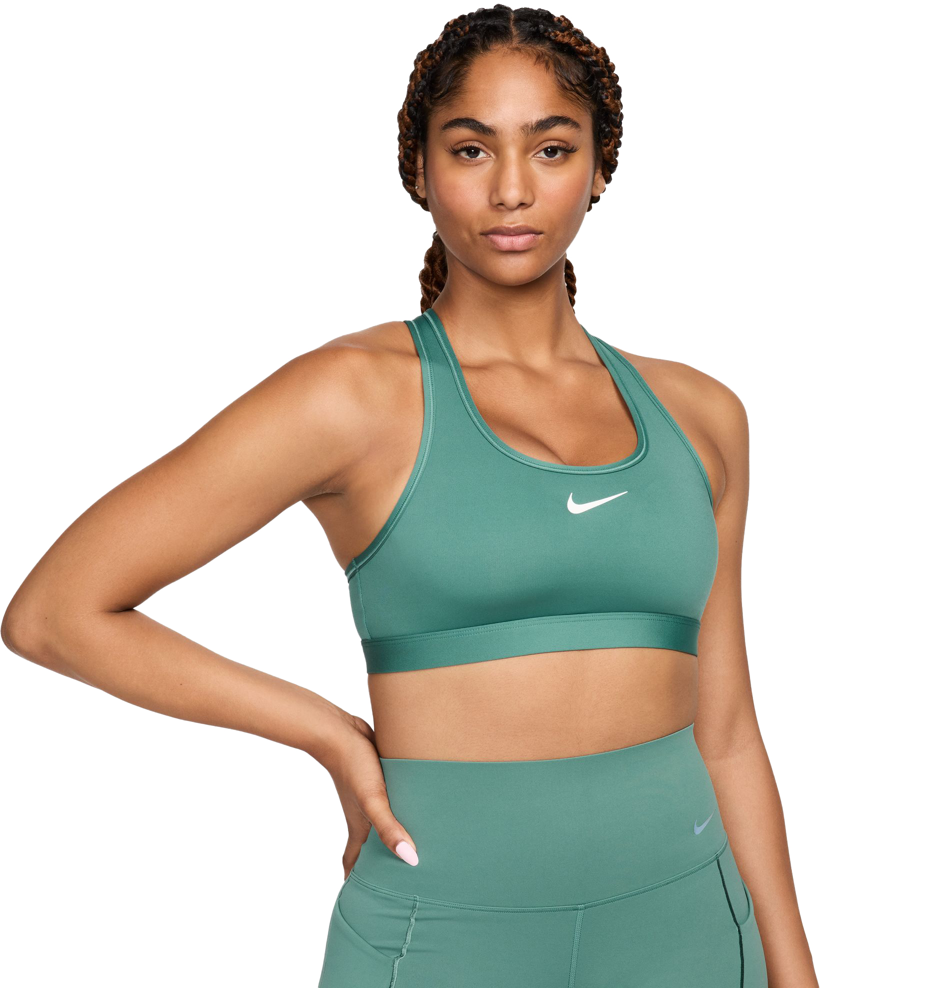 Swoosh Medium Support Padded Sports Bra  361/Bicoastal/White