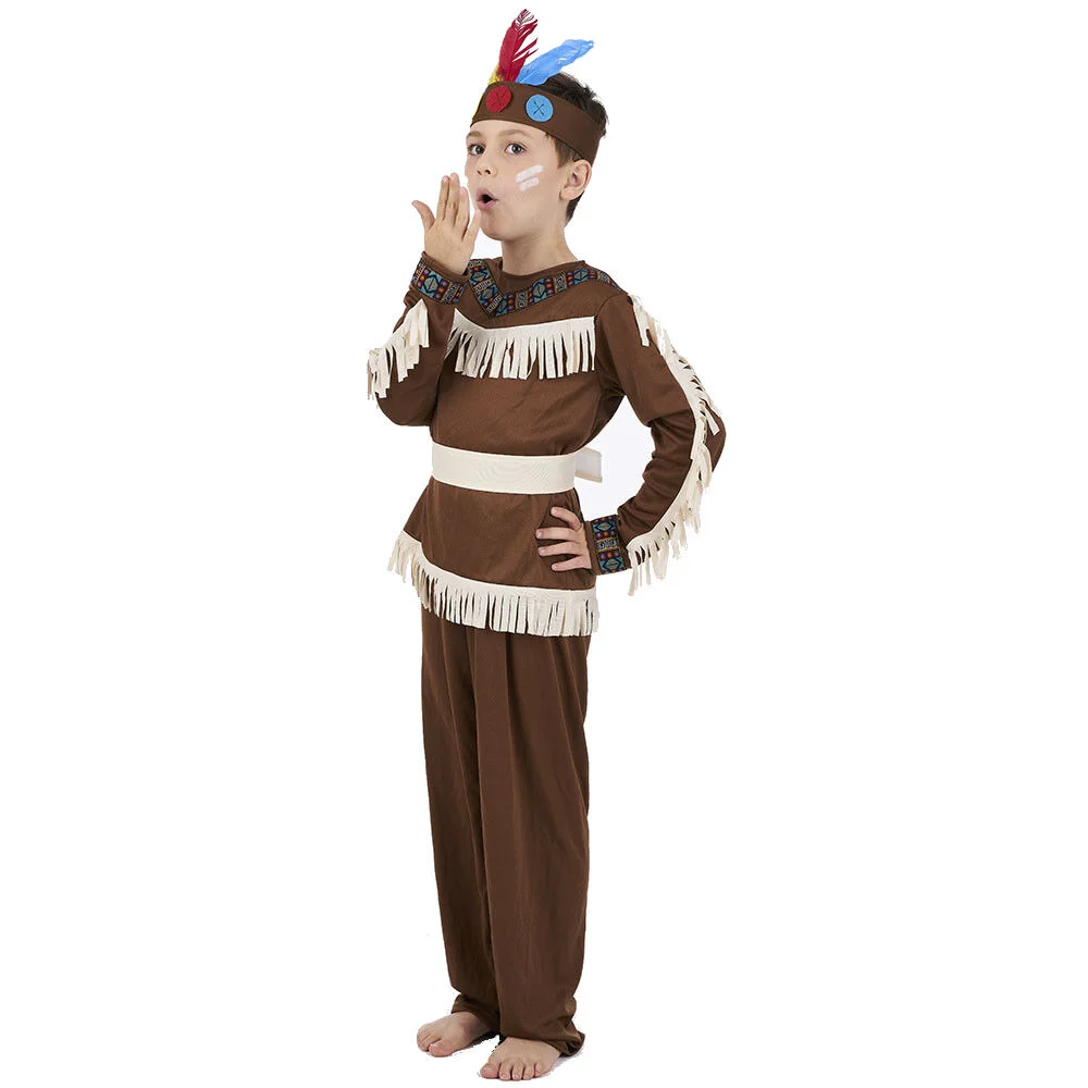 Déguisement garçon Indien marron 11/14 ans