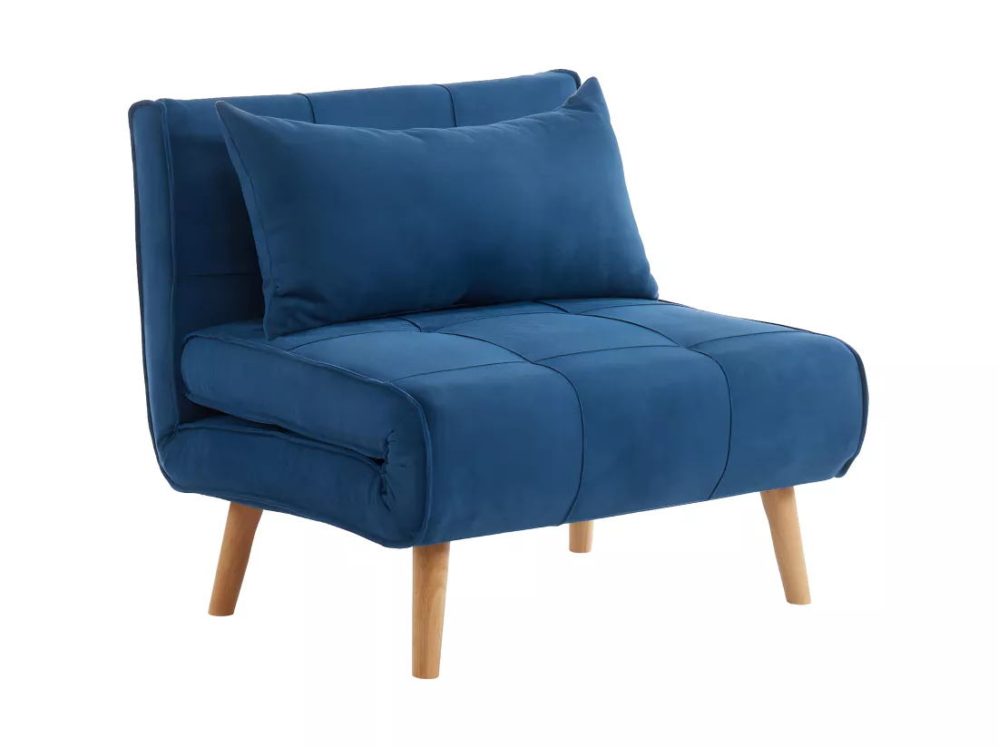 Fauteuil convertible XL en tissu CHILA - Bleu