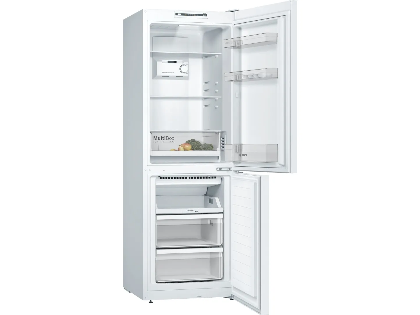 Bosch Serie | 2 KGN33NWEB - Køleskab/fryser - bund-fryser - fritstående - bredde: 60 cm - dybde: 66 cm - højde: 176 cm - 282 liter - Klasse E - hvid