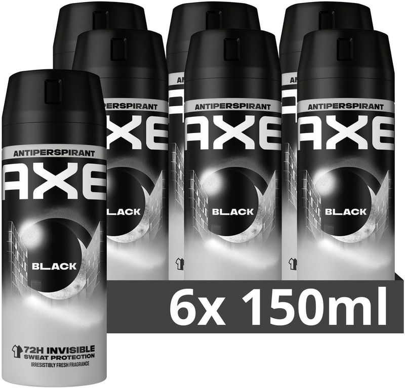 AXE Black Anti-Transpirant Spray - 6 x 150 ml - Voordeelverpakking