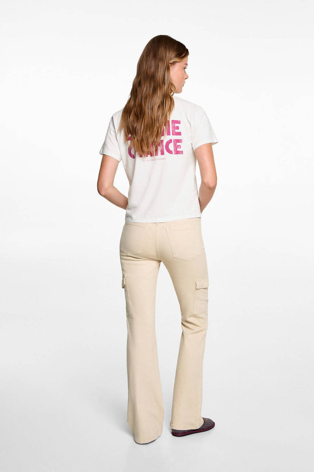 MANGO TEEN wide leg cargobroek lichtbeige
