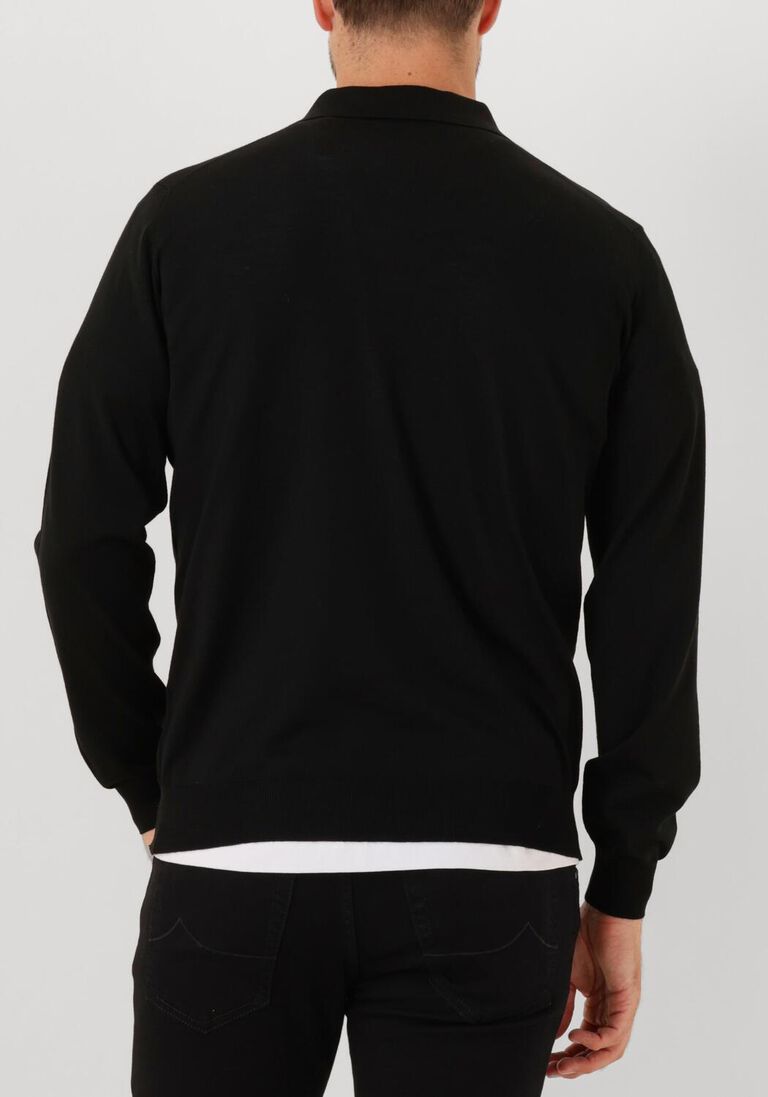 zwarte filippo de laurentiis trui polo zip ml r merino