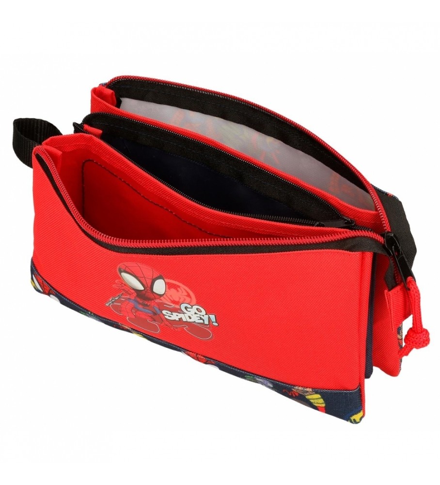Estojo para lápis Joumma Bags Go Spidey com três compartimentos, vermelho
