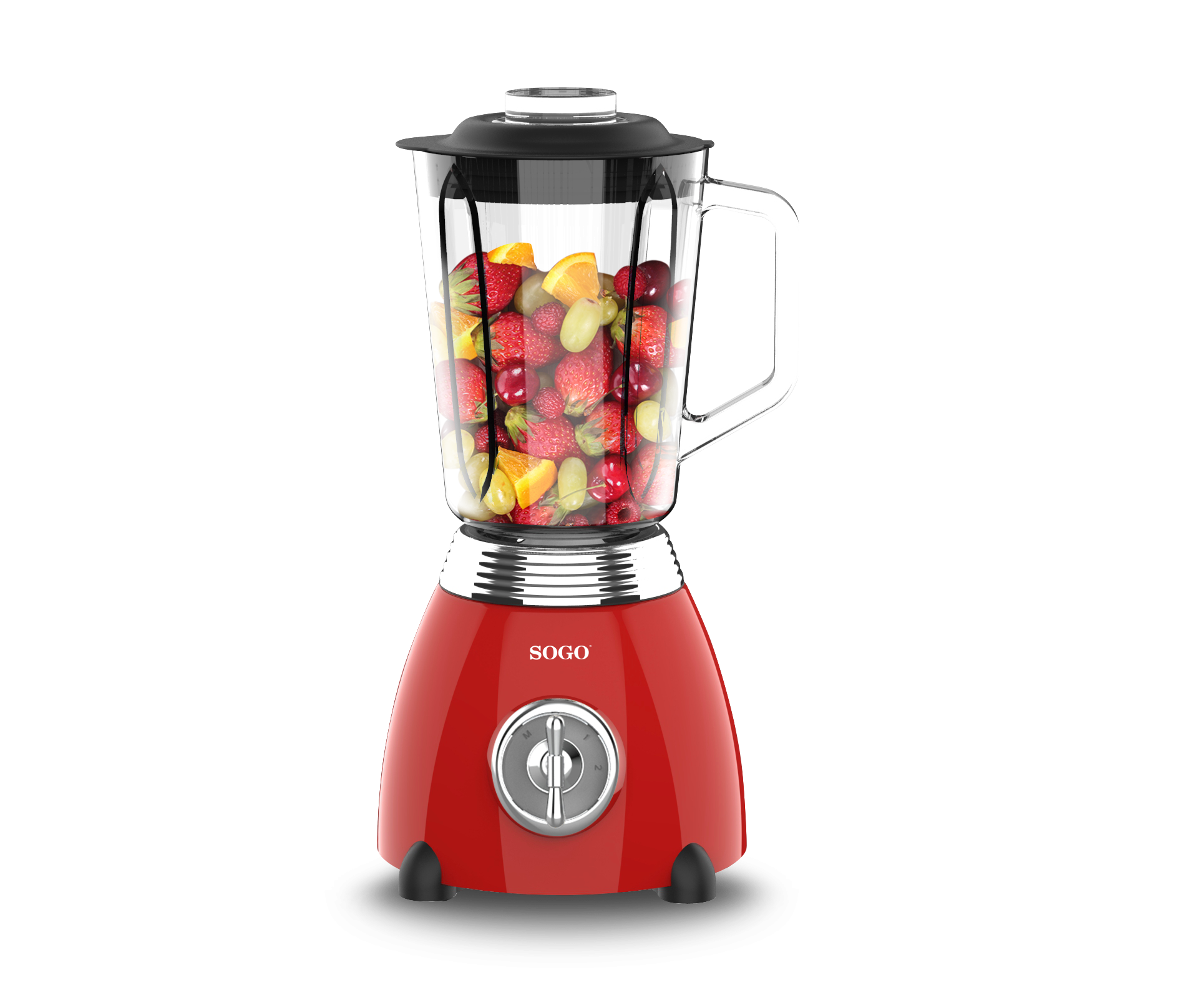 SOGO RETRO REIHE GLAS-STANDMIXER rot 1.5 L KAPAZITÄT