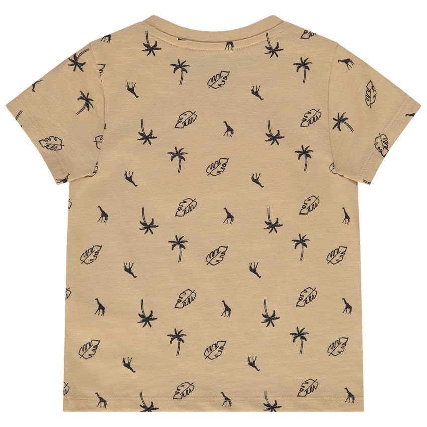T-shirt manches courte avec patch bouclette pour bébé garçon - Beige