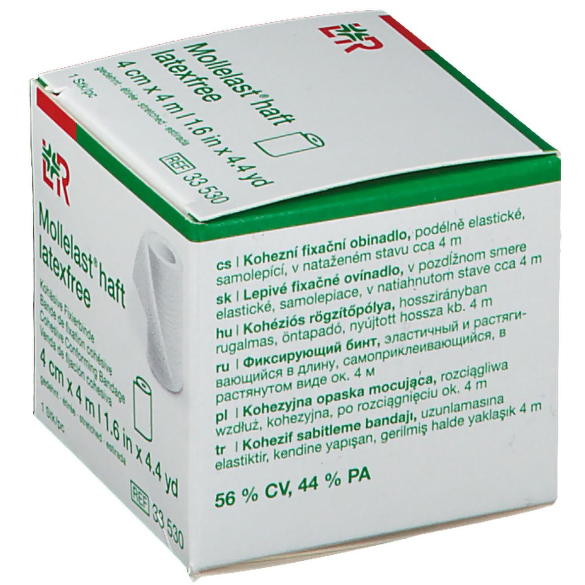 Mollelast® haft 4 cm x 4 m weiß