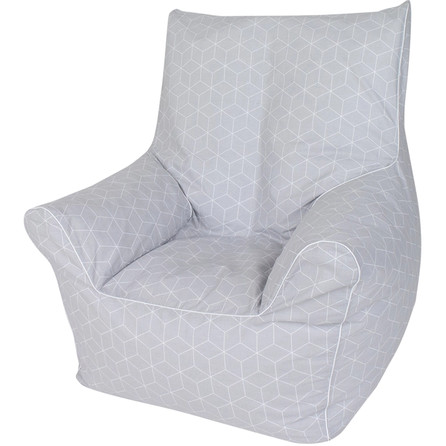 knorr toys® Kindersitzsack Junior - Geo cube grey grau