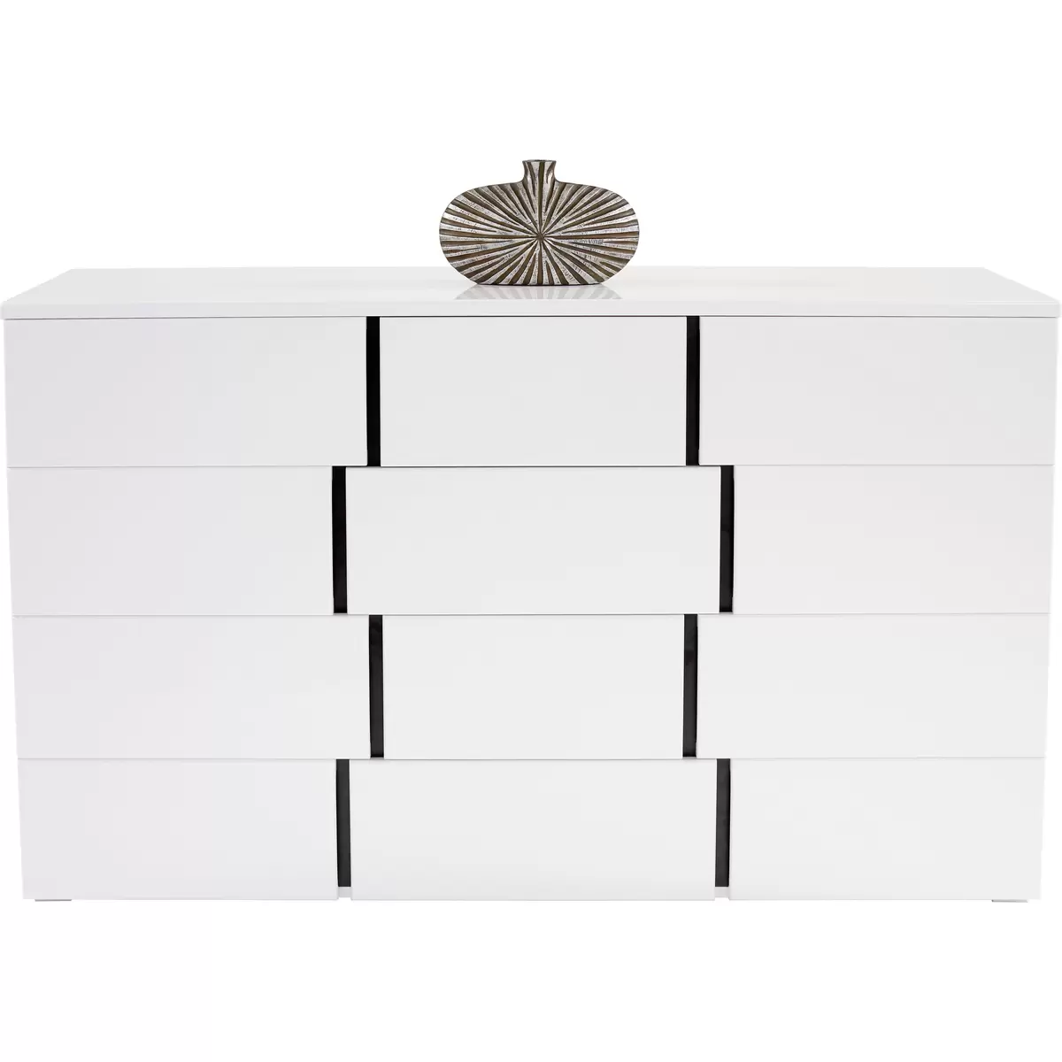 Kommode Split 1T4L weiss,schwarz